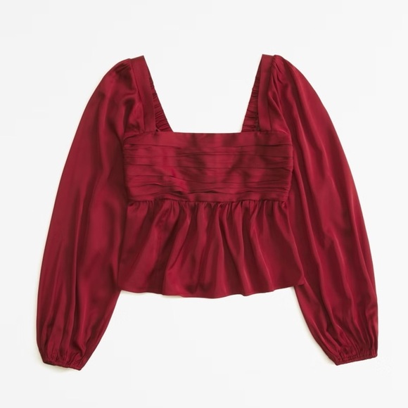 Abercrombie & Fitch Tops - Abercrombie & Fitch Emerson Satin Long-Sleeve Top